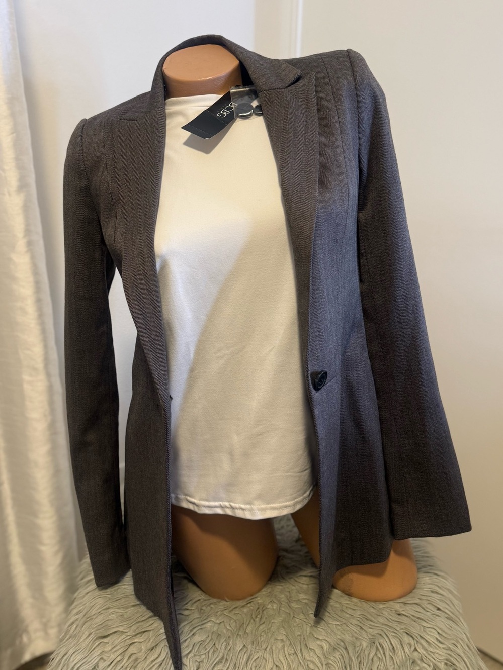 BCBG Charcoal Gray Tailored Blazer